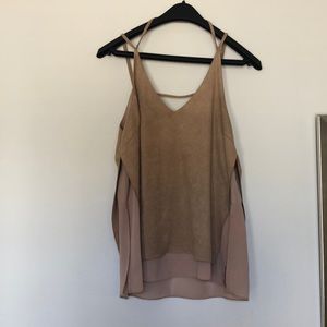 Layered Suede Tank Top